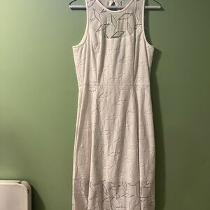 White House Black Market Textured White Midi Dress Size 4